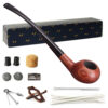 Pipe à Tabac Bruyère MUXIANG Fait Main Avec Anneau Décoratif Olivier Et Métal - Modèle MA10006H1F1H