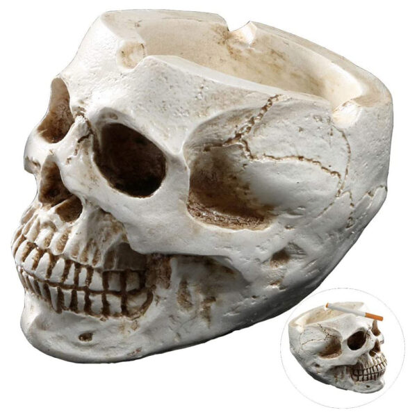 Cendrier en résine en forme de crâne humain pour décoration d'Halloween effrayant, crânes décoratifs, squelettes,..