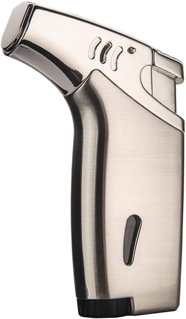 Briquet en Métal Jet Flamme Briquet Turbo Allume Tempete Chalumeau Gaz Butane Flamme Portable